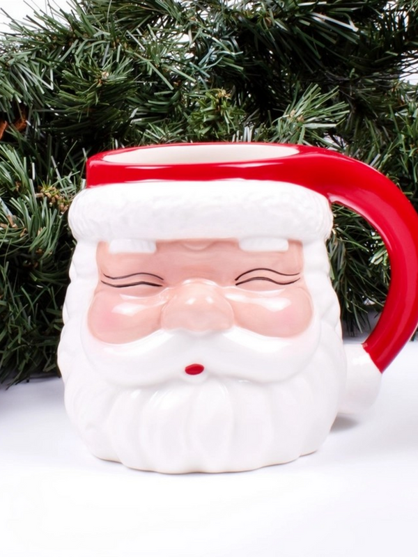 Red Santa Coffee Mug, Ceramic, 8 oz