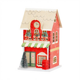 Red Post Office Light Up Christmas Village House