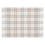 Wheat Plaid Woven Throw Blanket 50x60 Cotton Fringe Fall