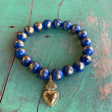 royal sacred heart blue bead bracelet