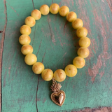 royal sacred heart yellow bead bracelet