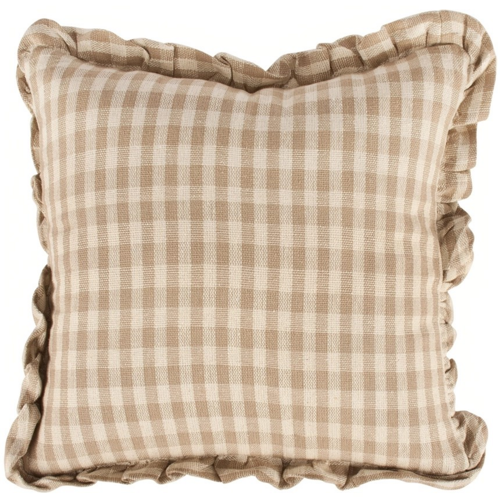 Tan Gingham Pillow