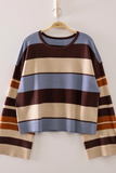 chocolate multi striped sweater