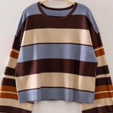 chocolate multi striped sweater