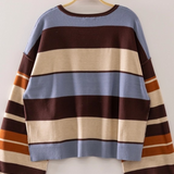 chocolate multi striped sweater