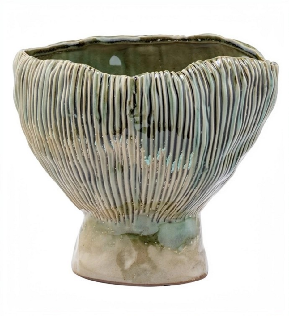 glazed mushroom planter