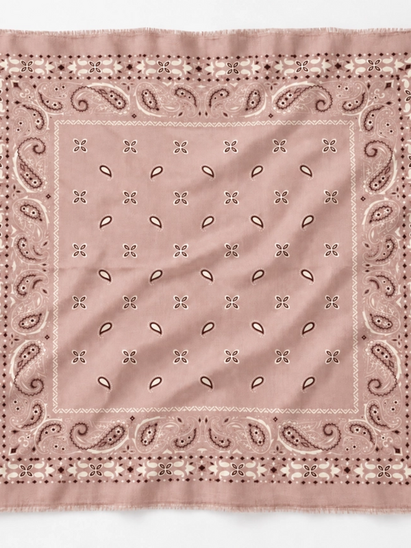dusty rose bandana oversized square scarf