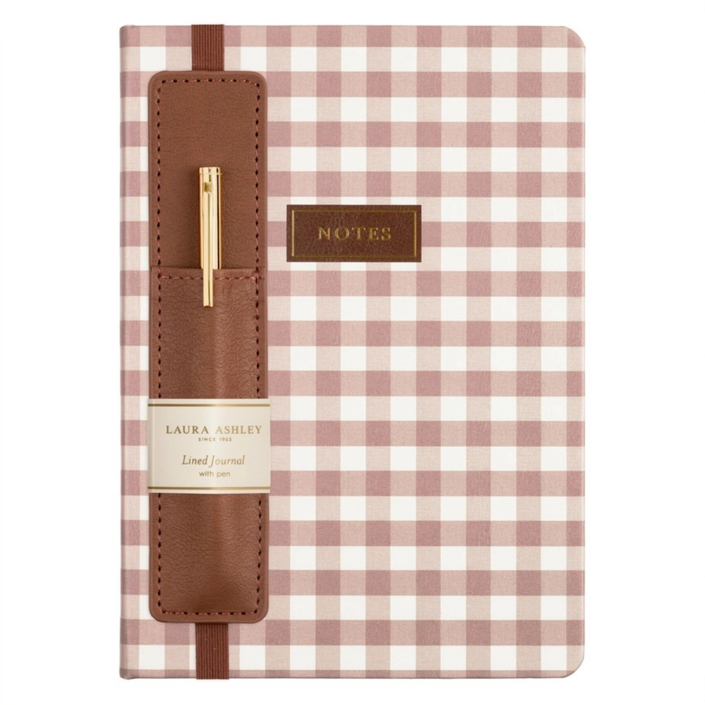 romantic cottage gingham journal with pen