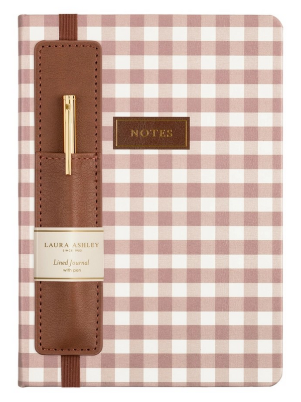 romantic cottage gingham journal with pen