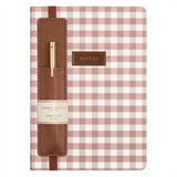 romantic cottage gingham journal with pen