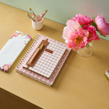 romantic cottage gingham journal with pen