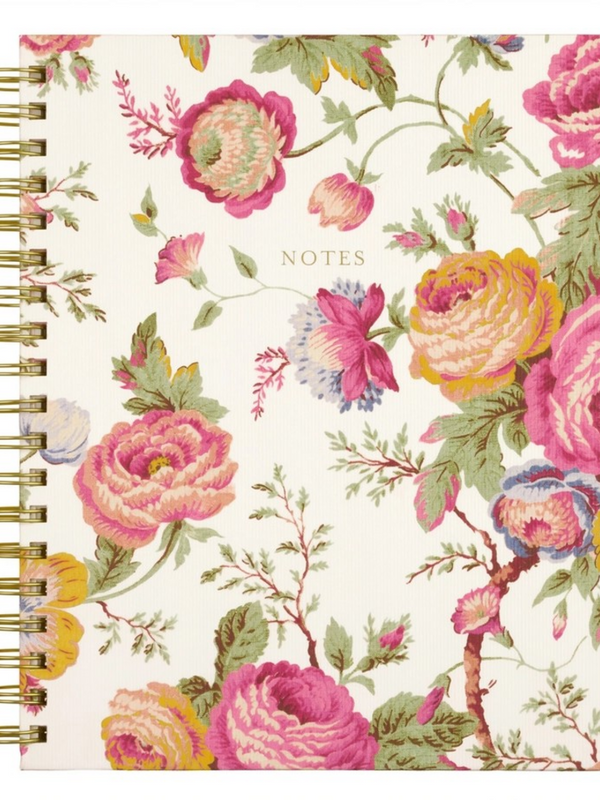 romantic cottage floral spiral bound journal