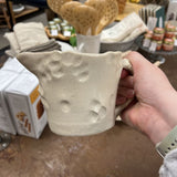 handmade clay pitcher with handle