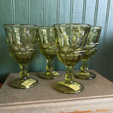 Set of 4 Green Fostoria Argus Drinking Glasses