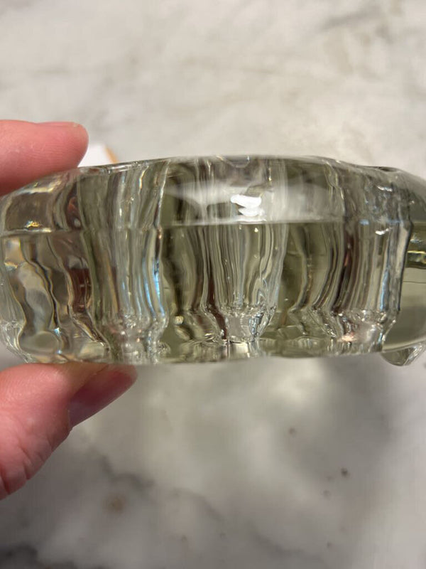 Hefty glass flower frog