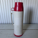 red and white thermos