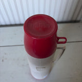 red and white thermos