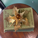 Large Brass Leaf Candleholder