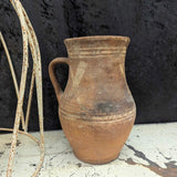 Vintage French redware pottery with handle 9"H