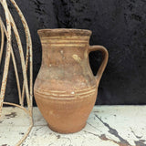 Vintage French redware pottery with handle 9"H