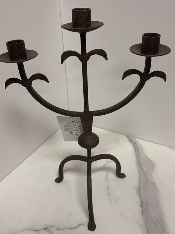 iron metal rusted candelabra