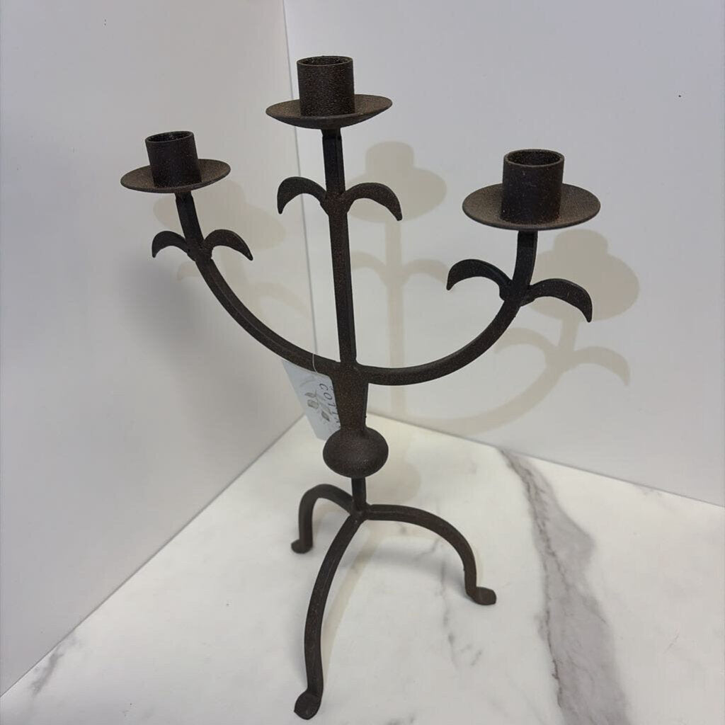 iron metal rusted candelabra