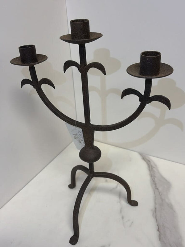 iron metal rusted candelabra