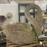 Faux cement swan 3095