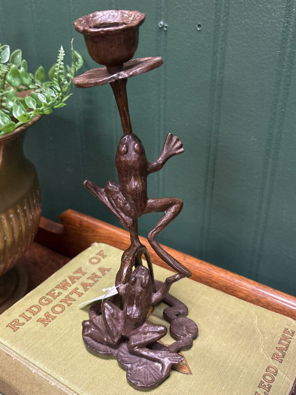 Metal Frog Candleholder