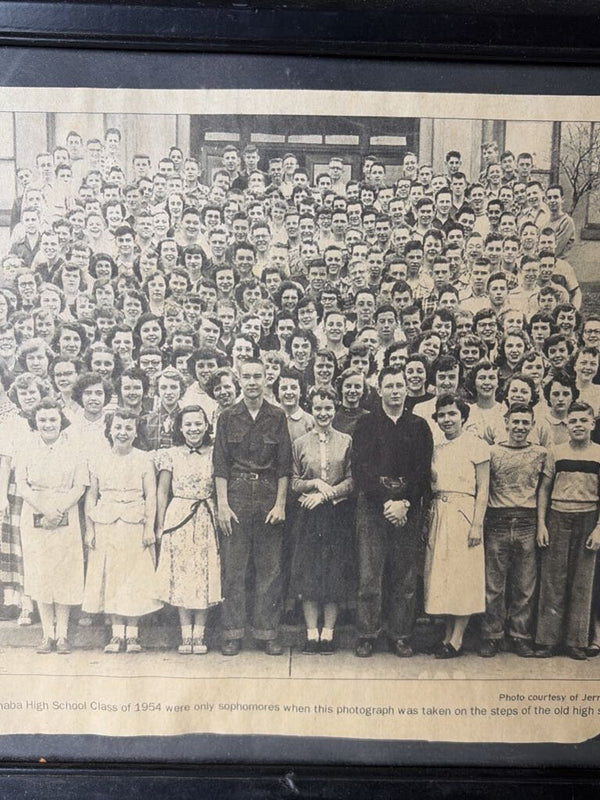 black and white school picture