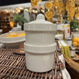 S/2 3-1/4" Rnd x 5'H Stoneware Stackable Pinch Pots w Lid