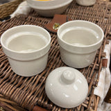 S/2 3-1/4" Rnd x 5'H Stoneware Stackable Pinch Pots w Lid