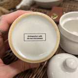 S/2 3-1/4" Rnd x 5'H Stoneware Stackable Pinch Pots w Lid