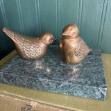 Brass Birds On Marble Slab