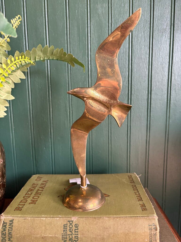 Vintage Brass Flying Seagull