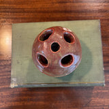Handmade Pottery Flower Frog - Rust