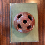 Handmade Pottery Flower Frog - Rust