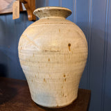 Handmade Pottery - Large Neutral Tone Vase/Vessel with X texture Details