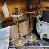 Large Brass Candle Sticks Pair