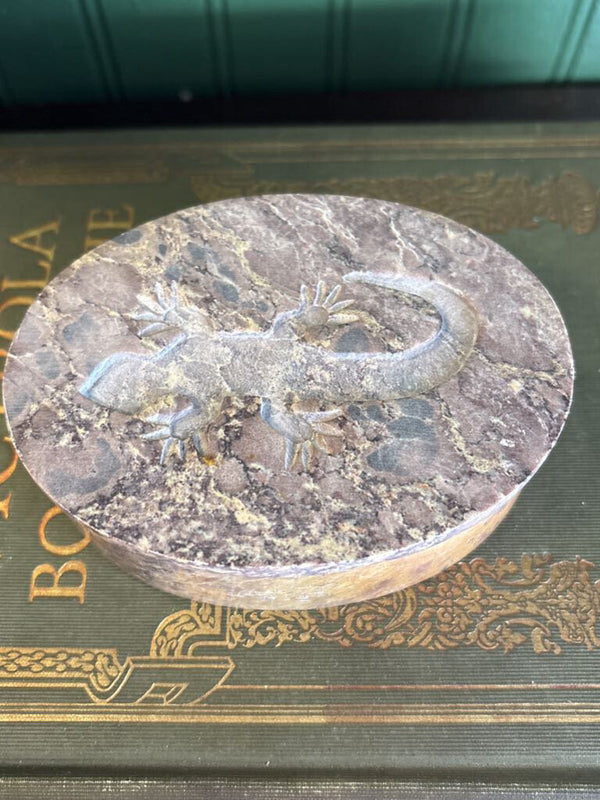 Carved Lizard Stone Trinket Dish