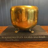 Rounded brass footed planter