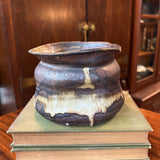 Stout wide mouth handmade pottery vessel / planter