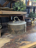 Vintage XL brass cricket box 8" diameter