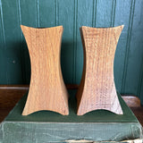 Pair of MCM Wood Carved Candleholders
