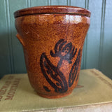 Brown Stoneware Pot with Lid