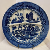 Large Blue Transferware Dish With Partitions