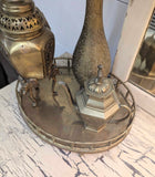 Vintage brass footed tray with sides 11"W x 9"D x 2-1/2"H