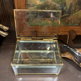 Brass & Glass Etched Bird Box