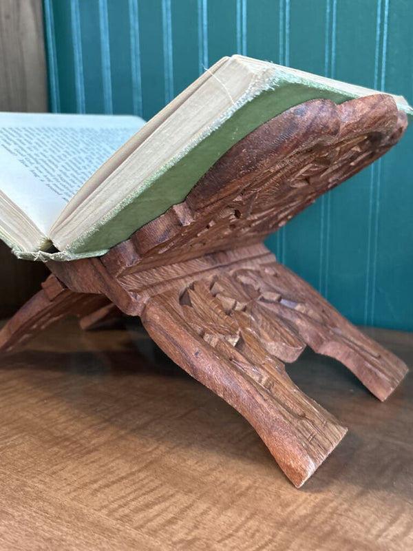 Foldable Wooden Carved Book Stand