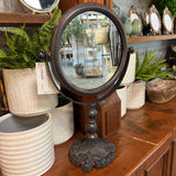 Classic Round Cast Iron Pivoting Vanity Mirror